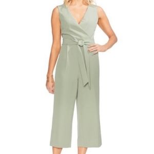 NWT Vince Camuto Ethereal Dawn Smoked Sage Green Sleeveless Jumpsuit